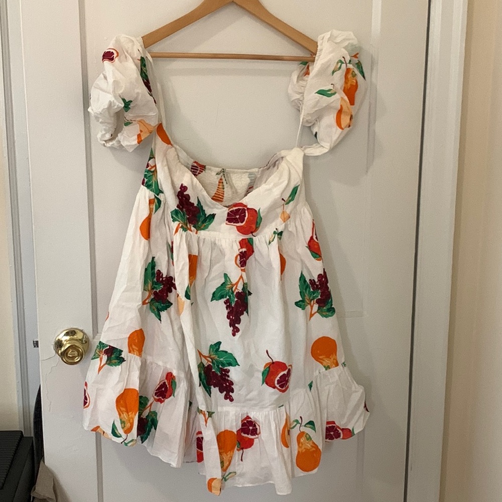 Urban Outfitters off-the-shoulder mini fruit dress size M